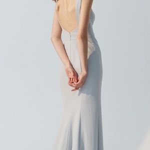 Amsale Navy Crepe Joelle Bridesmaid dress